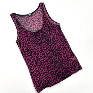 y2k D&G pink and black mesh cheetah print tank top